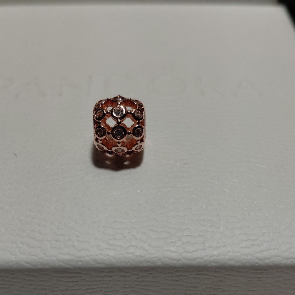 Pandora Rose Gold Charm with Sparkling Accents